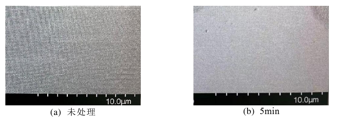 圖2 等離子體清洗前后的玻璃表面形貌圖